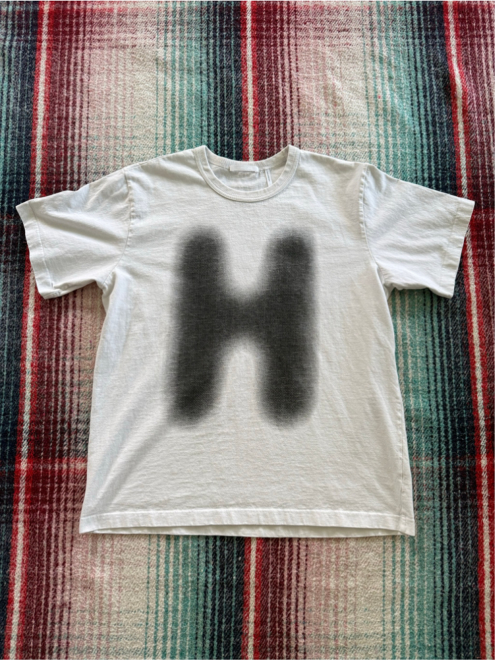 Helmut Lang White Blurred Tee L